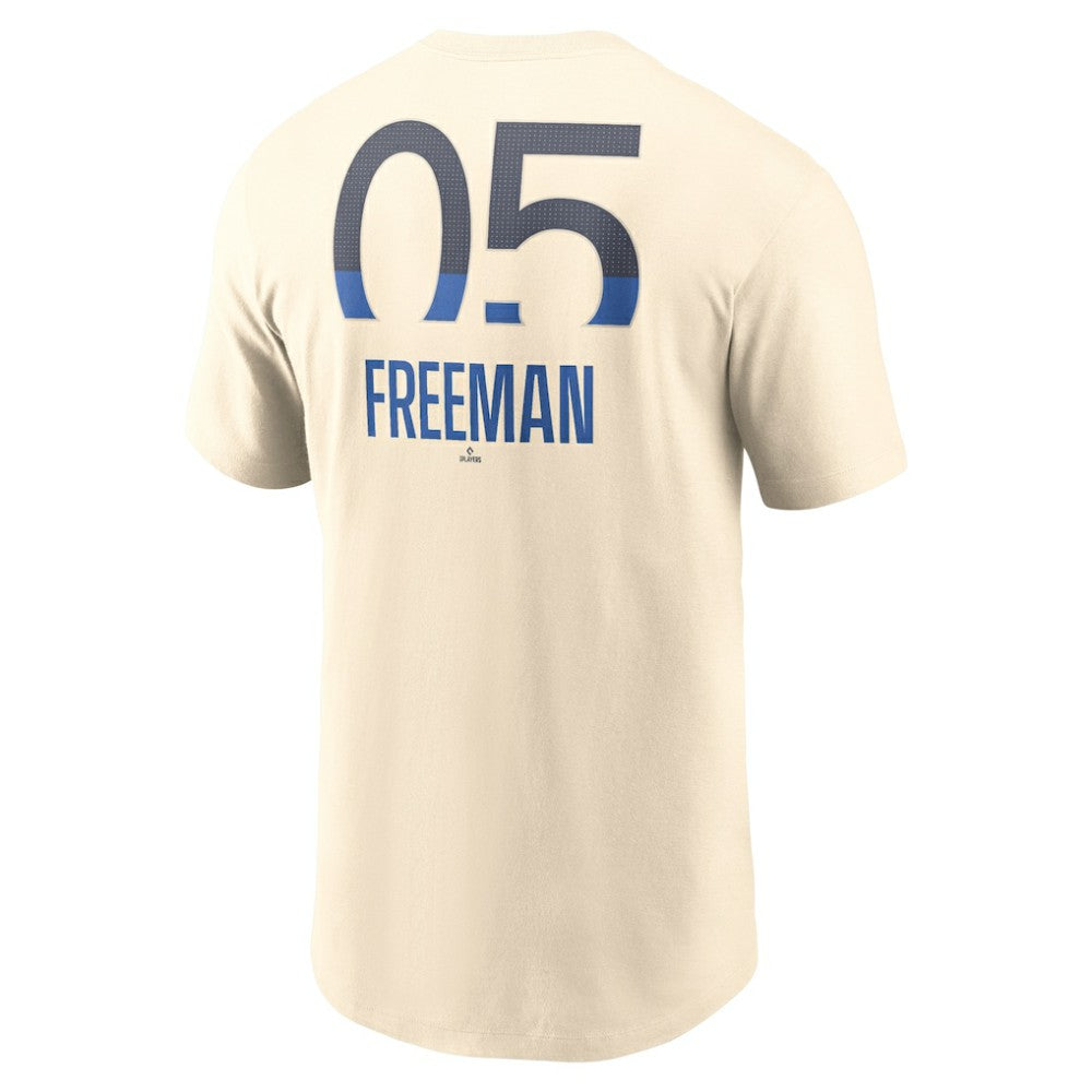 Freddie Freeman Los Angeles Dodgers 2024 City Connect Fuse Name & Number T-Shirt Cream | Nike