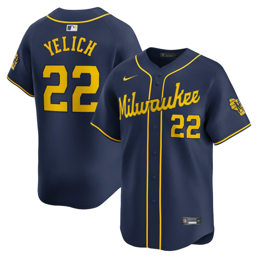 Christian Yelich Milwaukee Brewers Alternate Limited Player Jersey - Navy | Nike