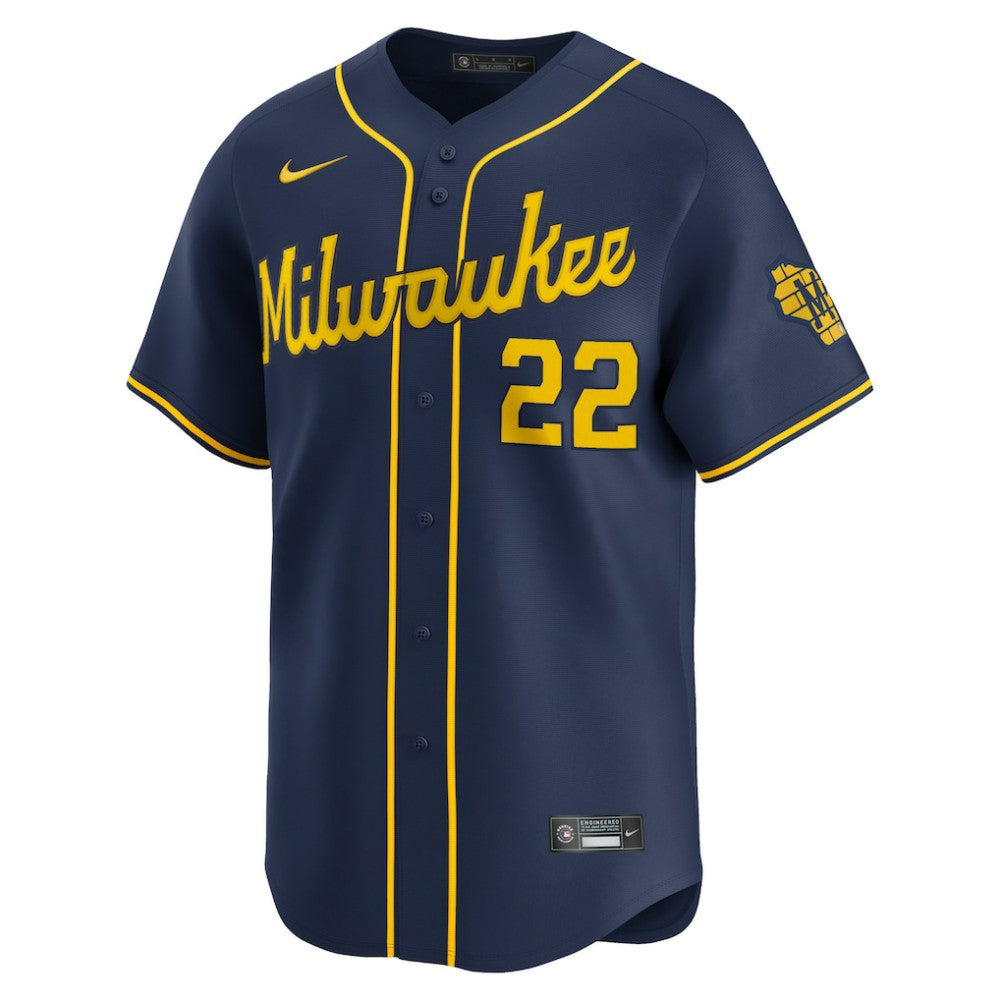 Christian Yelich Milwaukee Brewers Alternate Limited Player Jersey - Navy | Nike