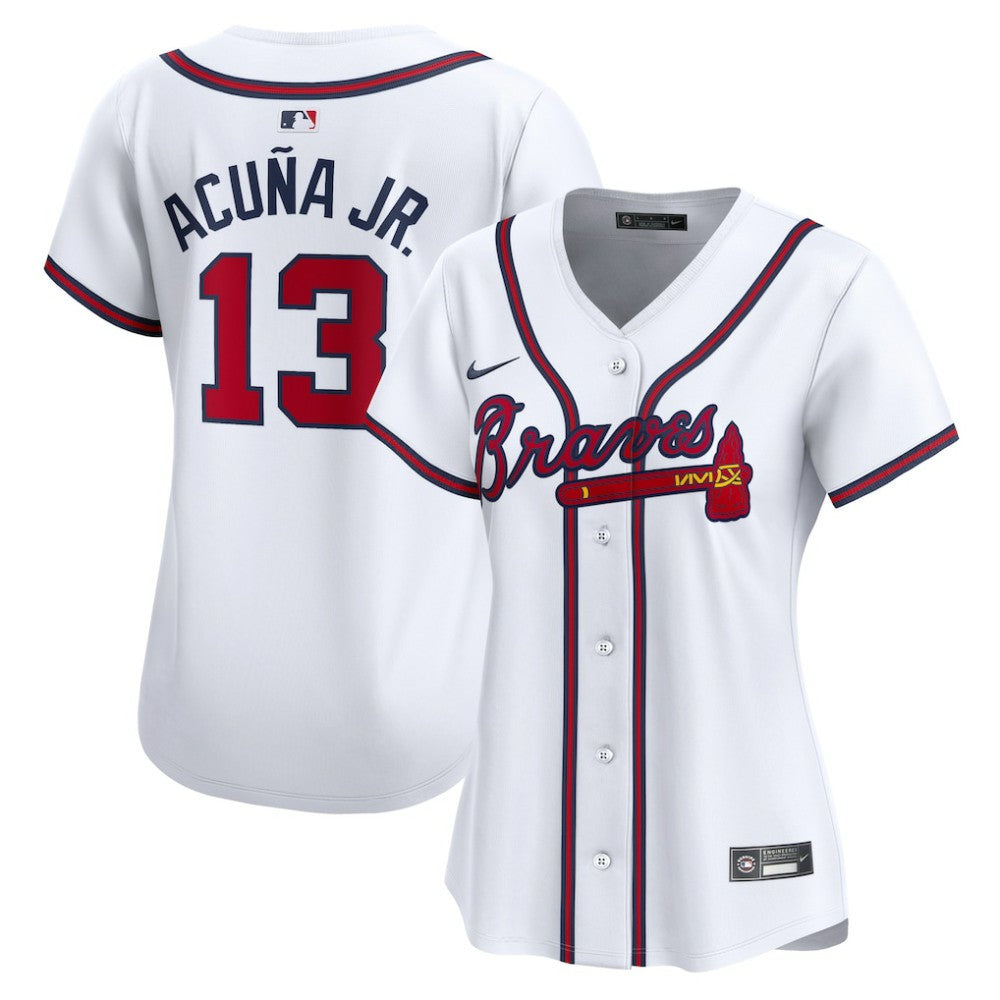 Ronald Acuna Atlanta Braves Women's Home Limited Player Jersey White | Nike