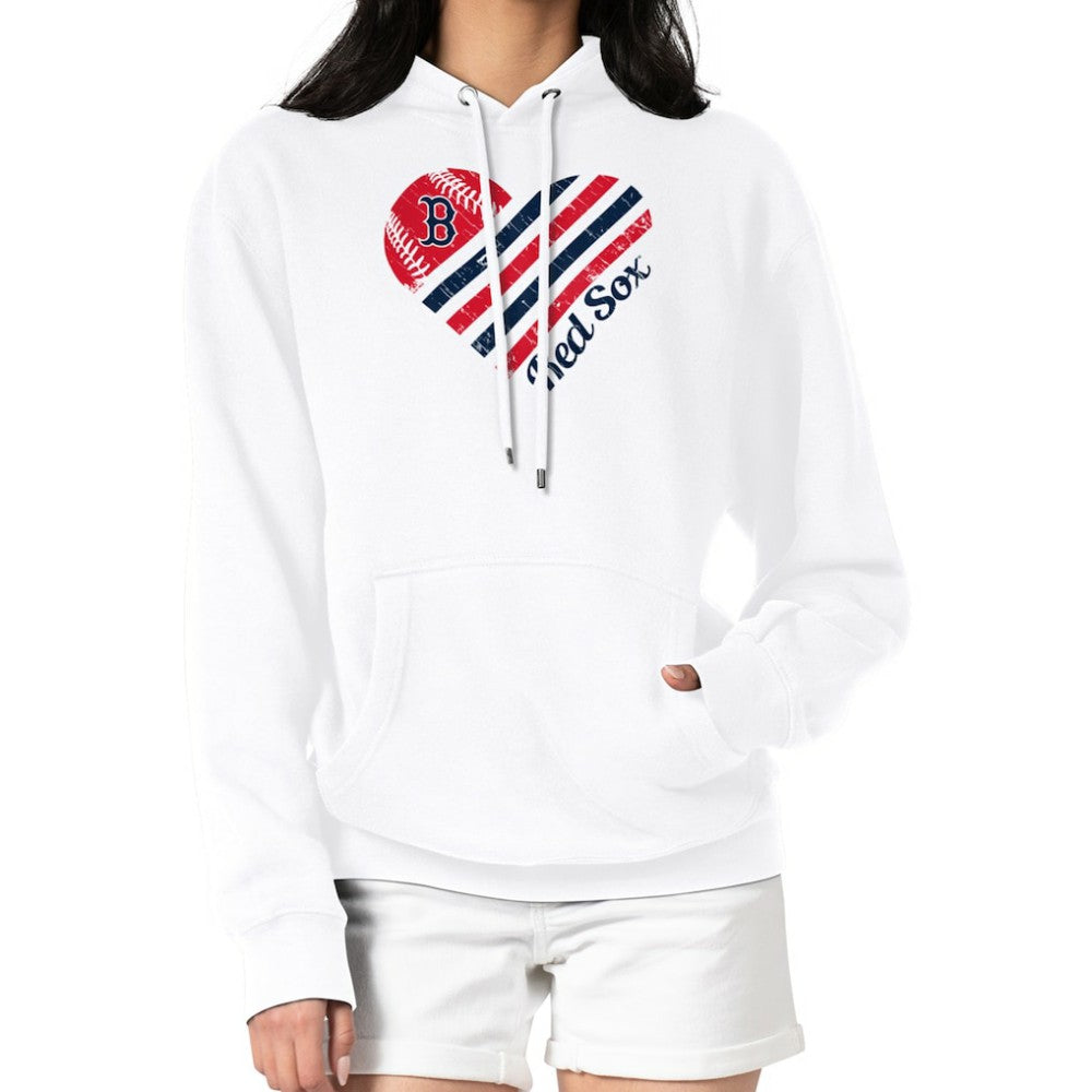 Boston Red Sox G-III 4Her by Carl Banks Women's Heart Fleece Pullover Hoodie White