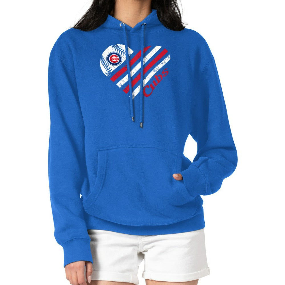Chicago Cubs G-III 4Her by Carl Banks Women's Heart Fleece Pullover Hoodie Royal