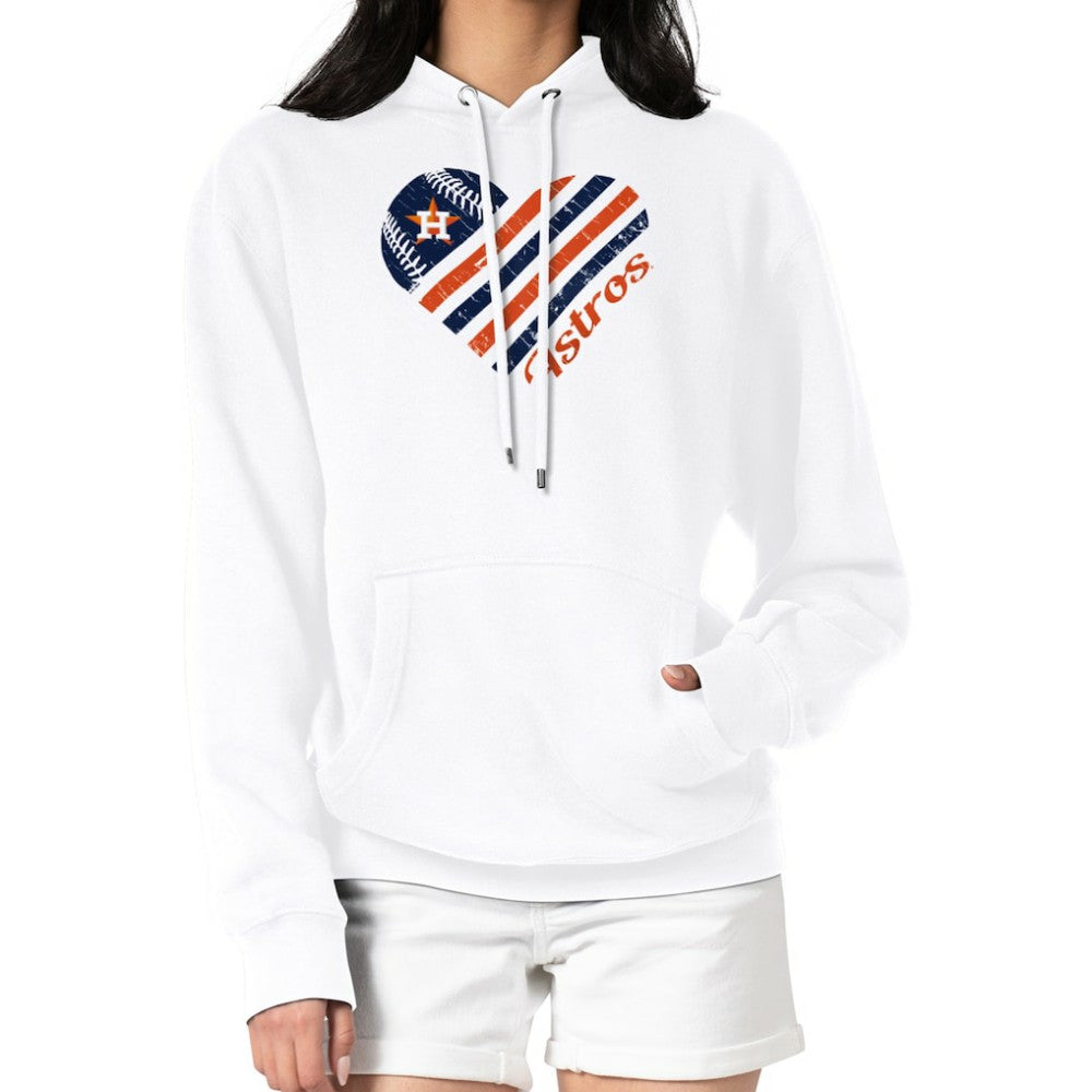 Houston Astros G-III 4Her by Carl Banks Women's Heart Fleece Pullover Hoodie White
