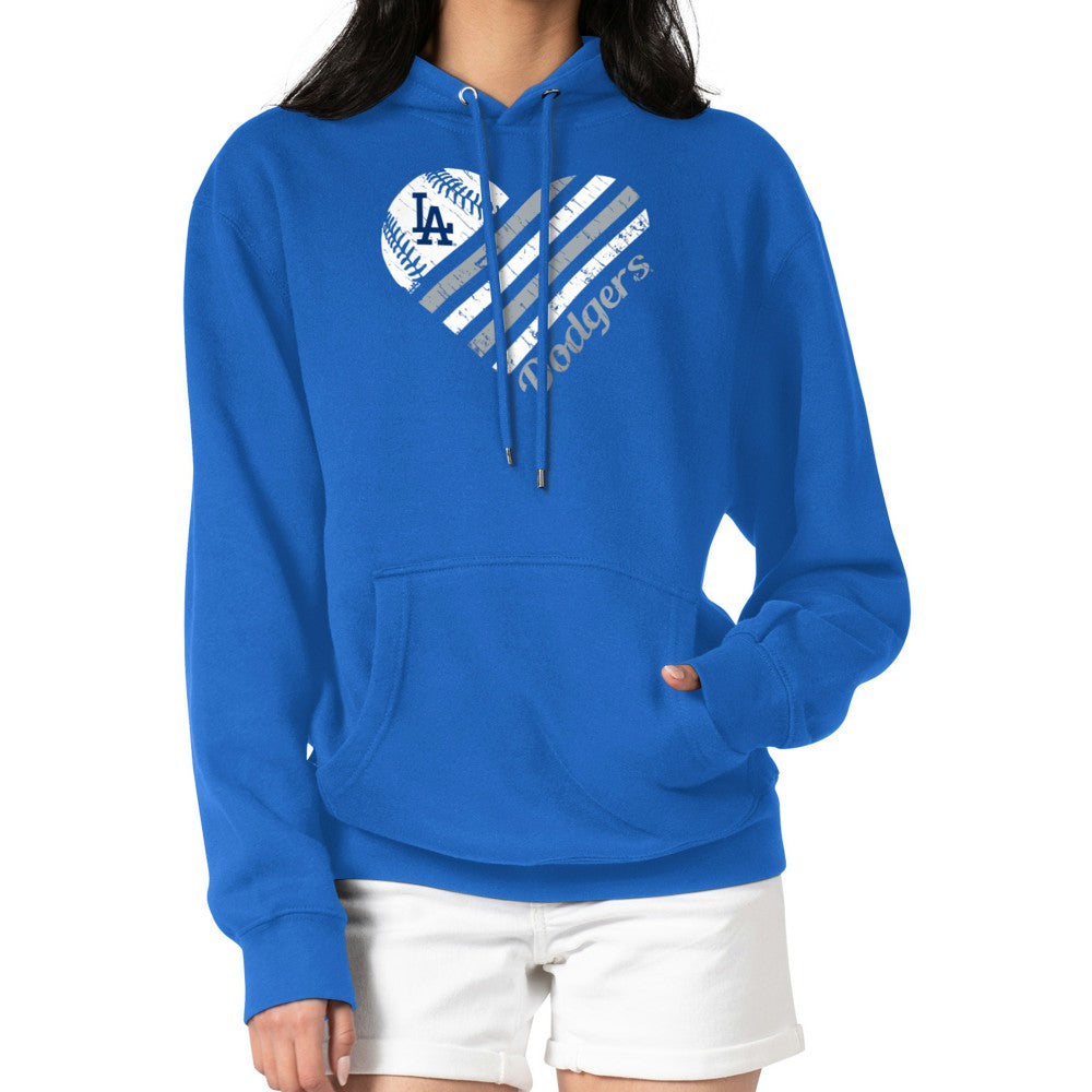 Los Angeles Dodgers G-III 4Her by Carl Banks Women's Heart Fleece Pullover Hoodie Royal