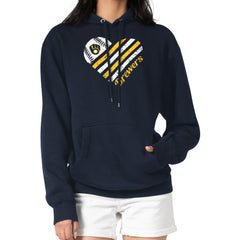 Milwaukee Brewers G-III 4Her by Carl Banks Women's Heart Fleece Pullover Hoodie Navy