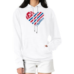 Philadelphia Phillies G-III 4Her by Carl Banks Women's Heart Fleece Pullover Hoodie White