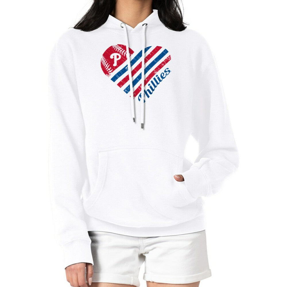 Philadelphia Phillies G-III 4Her by Carl Banks Women's Heart Fleece Pullover Hoodie White