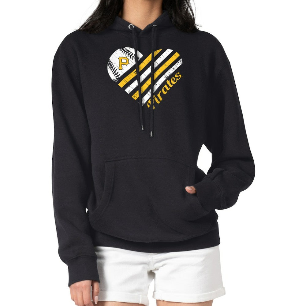 Pittsburgh Pirates G-III 4Her by Carl Banks Women's Heart Fleece Pullover Hoodie Black