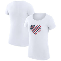 Atlanta Braves G-III 4Her by Carl Banks Women's Super-Slim Fit Lightweight Heart Graphic T-Shirt White