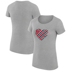 Boston Red Sox G-III 4Her by Carl Banks Women's Super-Slim Fit Lightweight Heart Graphic T-Shirt Heather Gray