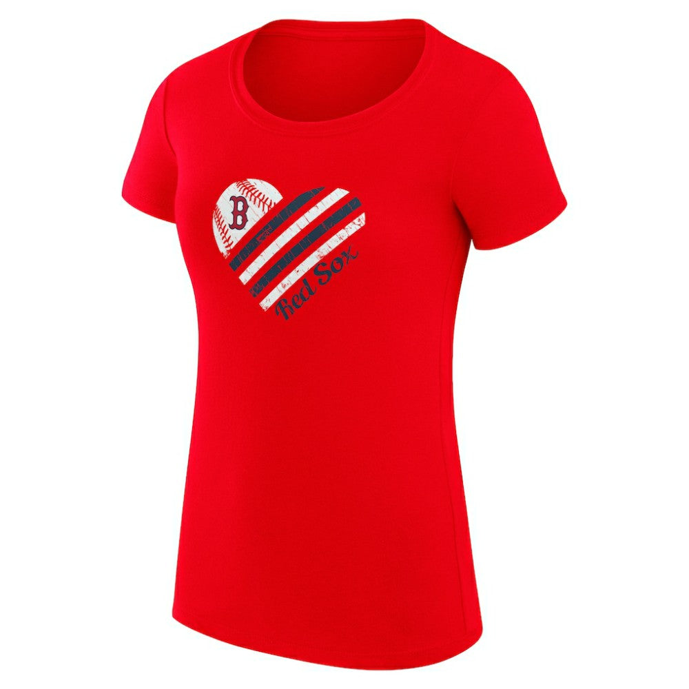 Boston Red Sox G-III 4Her by Carl Banks Women's Super-Slim Fit Lightweight Heart Graphic T-Shirt Red