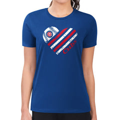 Chicago Cubs G-III 4Her by Carl Banks Women's Super-Slim Fit Lightweight Heart Graphic T-Shirt Royal