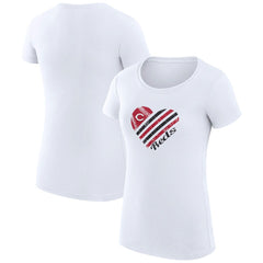Cincinnati Reds G-III 4Her by Carl Banks Women's Super-Slim Fit Lightweight Heart Graphic T-Shirt White