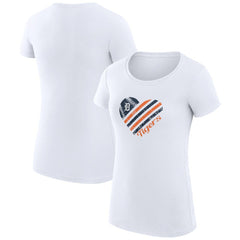 Detroit Tigers G-III 4Her by Carl Banks Women's Super-Slim Fit Lightweight Heart Graphic T-Shirt White