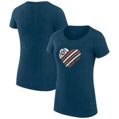 Houston Astros G-III 4Her by Carl Banks Women's Super-Slim Fit Lightweight Heart Graphic T-Shirt Navy