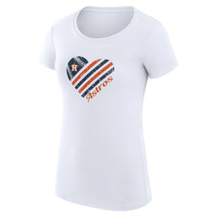 Houston Astros G-III 4Her by Carl Banks Women's Super-Slim Fit Lightweight Heart Graphic T-Shirt White