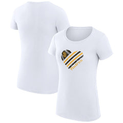San Diego Padres G-III 4Her by Carl Banks Women's Super-Slim Fit Lightweight Heart Graphic T-Shirt White