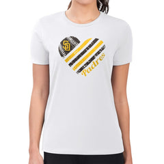 San Diego Padres G-III 4Her by Carl Banks Women's Super-Slim Fit Lightweight Heart Graphic T-Shirt White