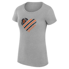 San Francisco Giants G-III 4Her by Carl Banks Women's Super-Slim Fit Lightweight Heart Graphic T-Shirt Heather Gray