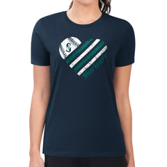 Seattle Mariners G-III 4Her by Carl Banks Women's Super-Slim Fit Lightweight Heart Graphic T-Shirt Navy