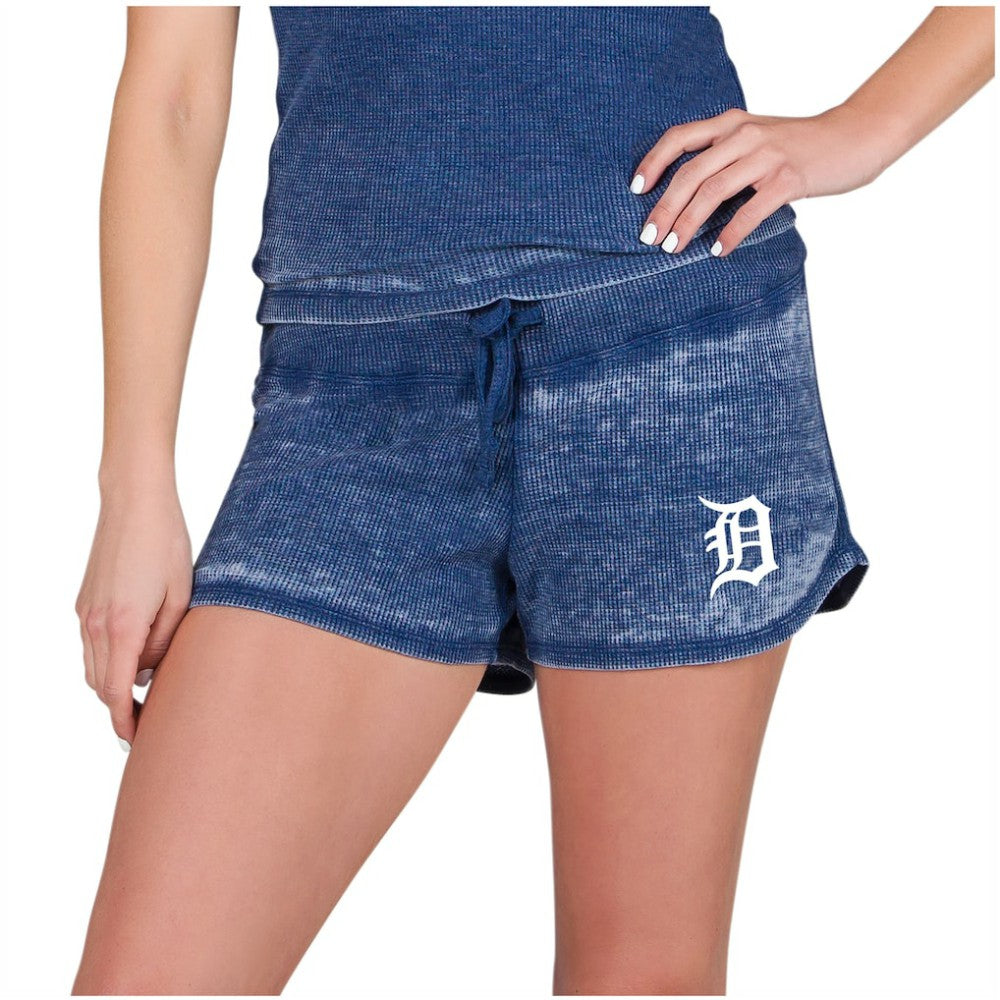 Detroit Tigers Concepts Sport Women's Resurgence Waffle Knit Shorts Navy