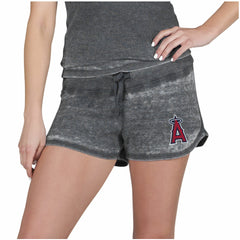 Los Angeles Angels Concepts Sport Women's Resurgence Waffle Knit Shorts Charcoal