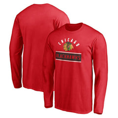 Chicago Blackhawks Team Arch Knockout Long Sleeve T-Shirt Red