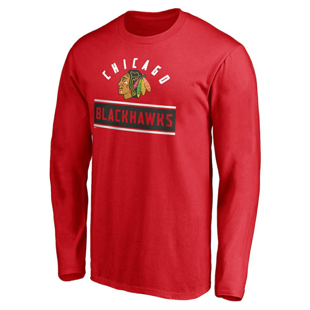 Chicago Blackhawks Team Arch Knockout Long Sleeve T-Shirt Red