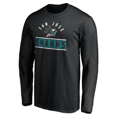 San Jose Sharks Team Arch Knockout Long Sleeve T-Shirt Black