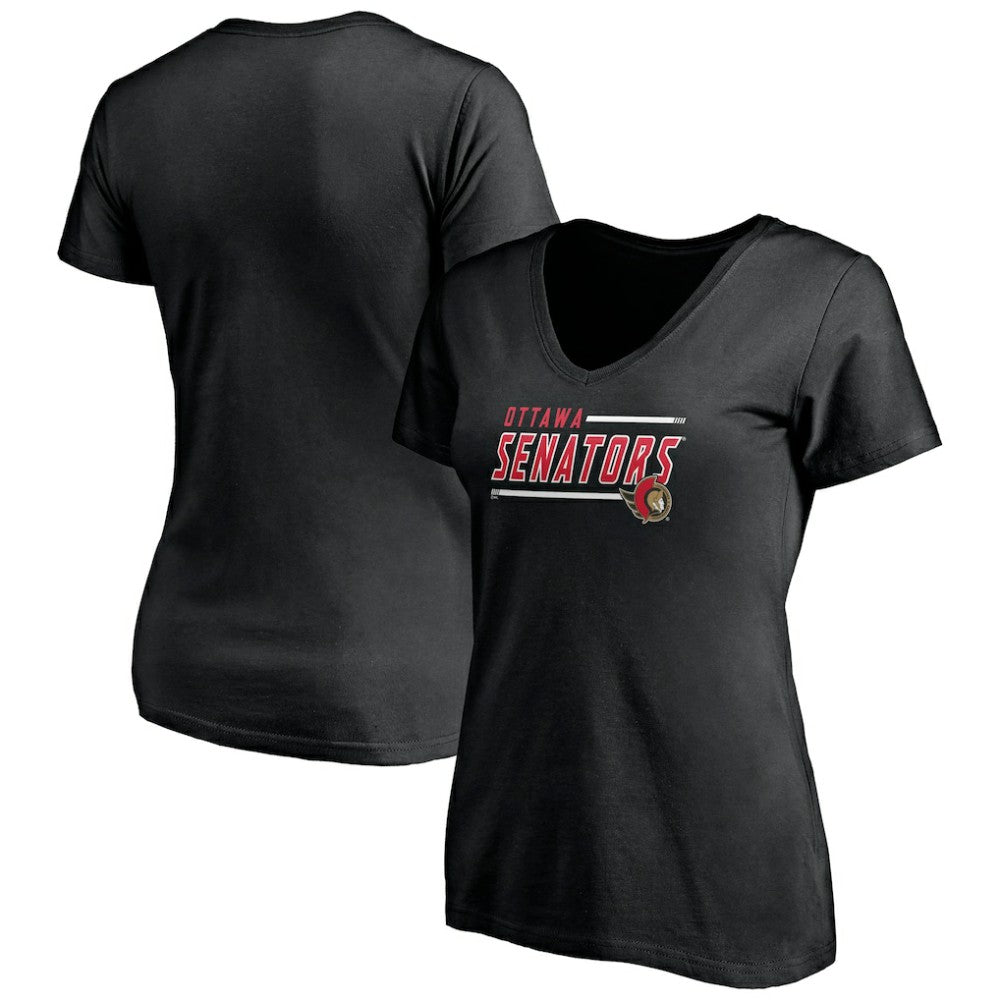 Ottawa Senators Women's Mascot In Bounds V-Neck T-Shirt Black