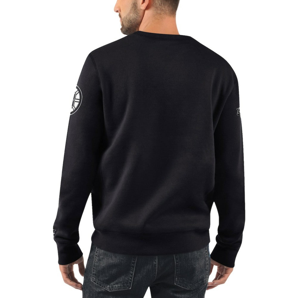 Boston Bruins Starter x NHL Black Ice Cross Check Pullover Sweatshirt Black