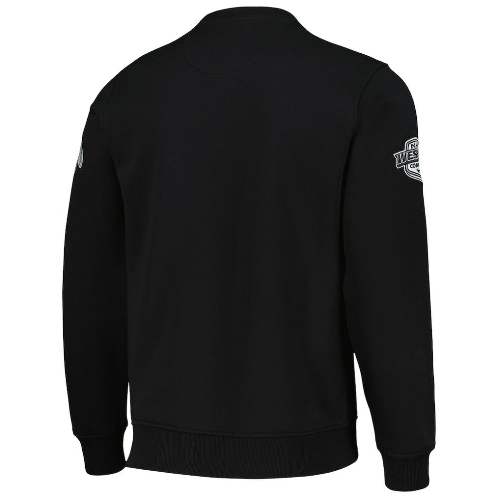 Chicago Blackhawks Starter x NHL Black Ice Cross Check Pullover Sweatshirt Black