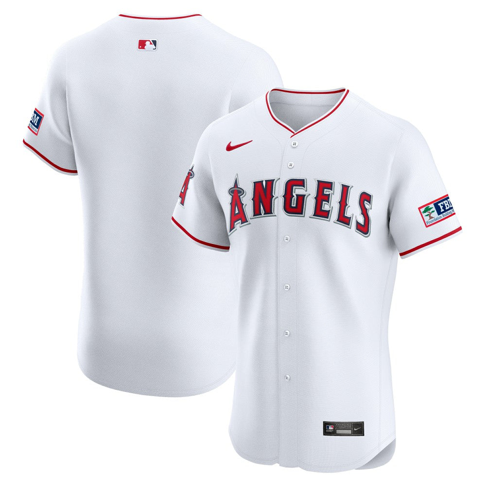Los Angeles Angels Home Elite Patch Jersey White | Nike