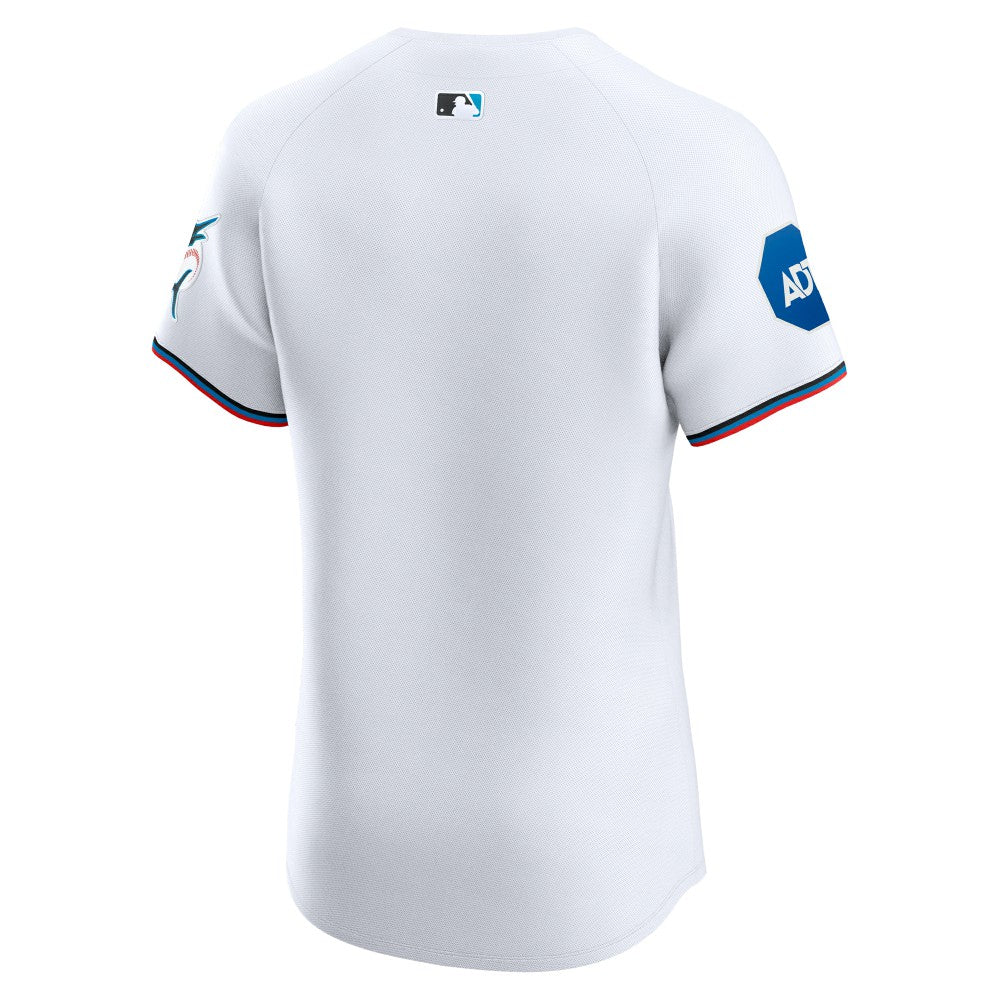 Miami Marlins Home Elite Patch Jersey White | Nike