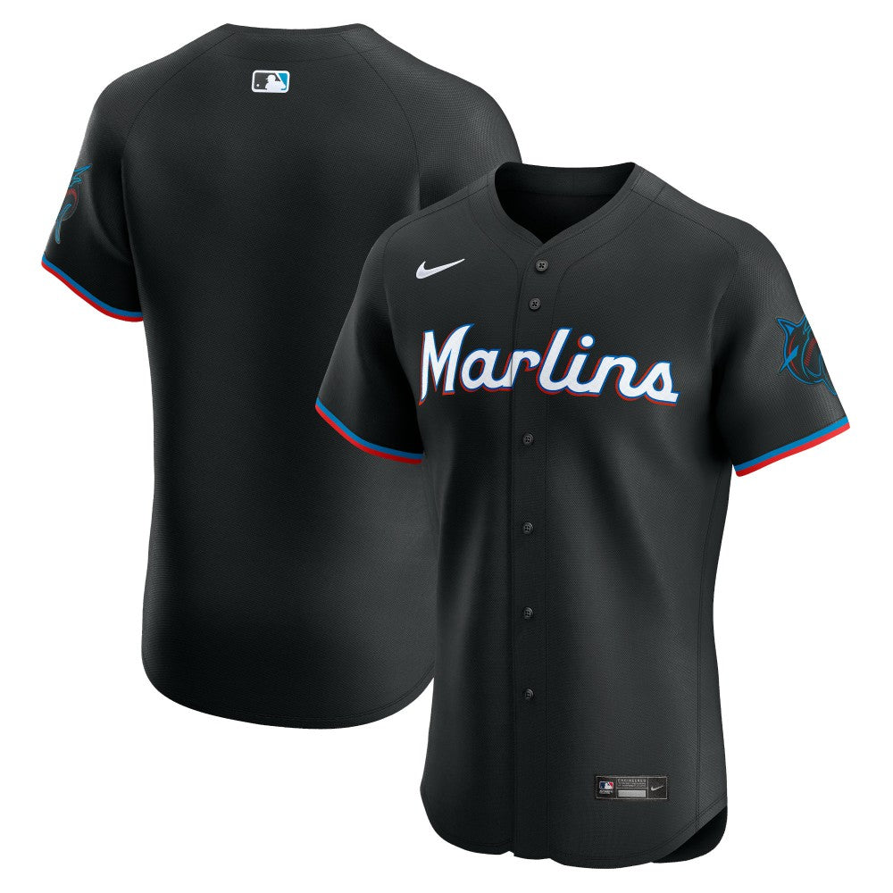 Miami Marlins Alternate Vapor Premier Elite Patch Jersey Black | Nike