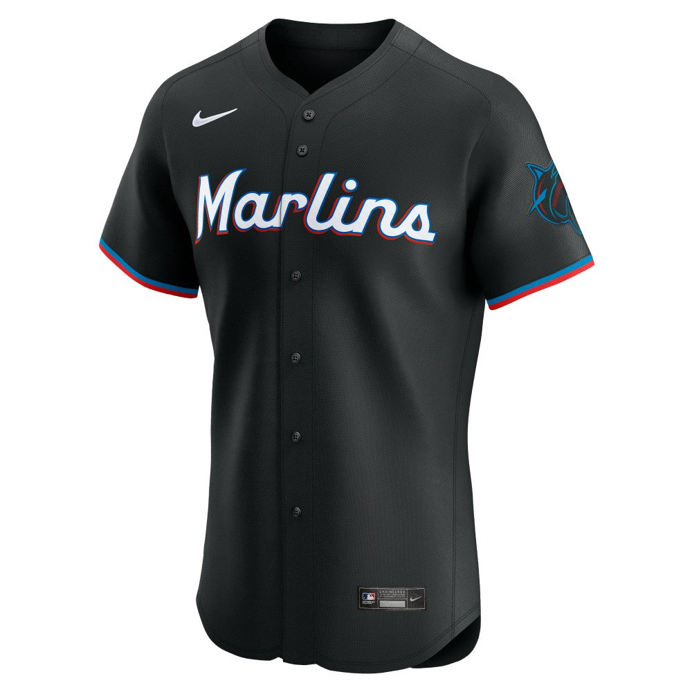 Miami Marlins Alternate Vapor Premier Elite Patch Jersey Black | Nike