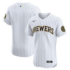Milwaukee Brewers Alternate Vapor Premier Elite Patch Jersey White | Nike