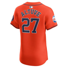 Jose Altuve Houston Astros Alternate Elite Sponsor Patch Player Jersey Orange | Nike