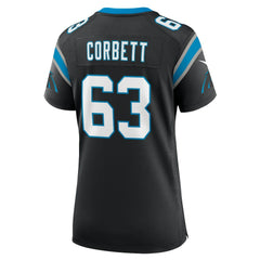 Austin Corbett Carolina Panthers Women's Team Game Jersey - Black