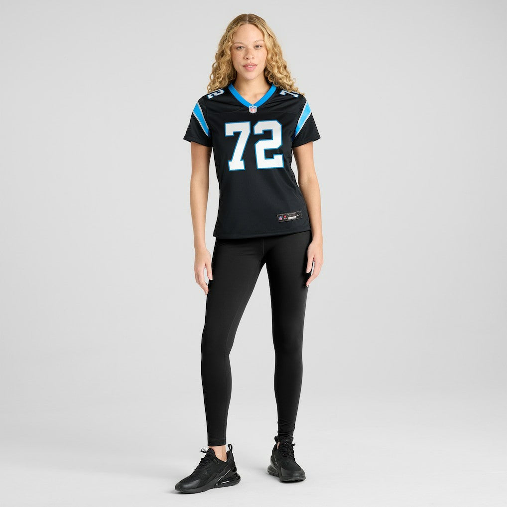 Taylor Moton Carolina Panthers Women's Team Game Jersey - Black