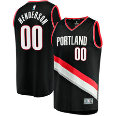 Scoot Henderson Portland Trail Blazers Fast Break Replica Jersey - Icon Edition - Black