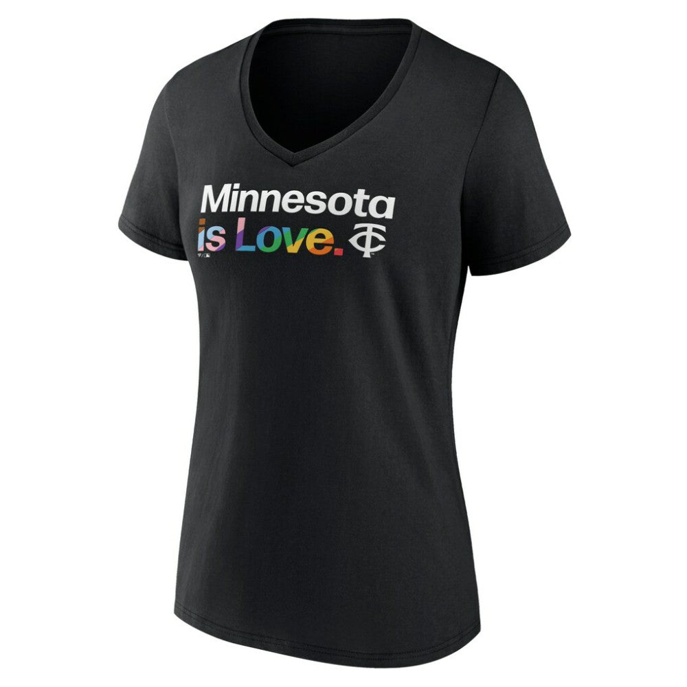 Minnesota Twins Women's City Pride V-Neck T-Shirt Black