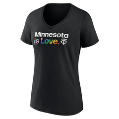 Minnesota Twins Women's City Pride V-Neck T-Shirt Black