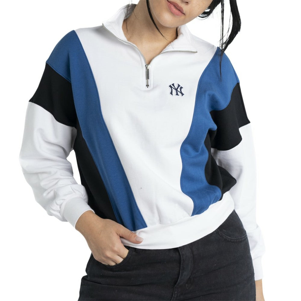 New York Yankees Lusso Women's Malia Quarter-Zip Sweatshirt White