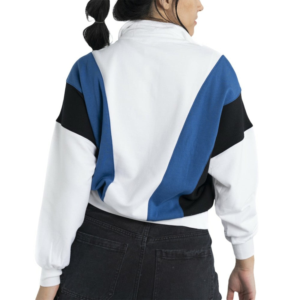 New York Yankees Lusso Women's Malia Quarter-Zip Sweatshirt White