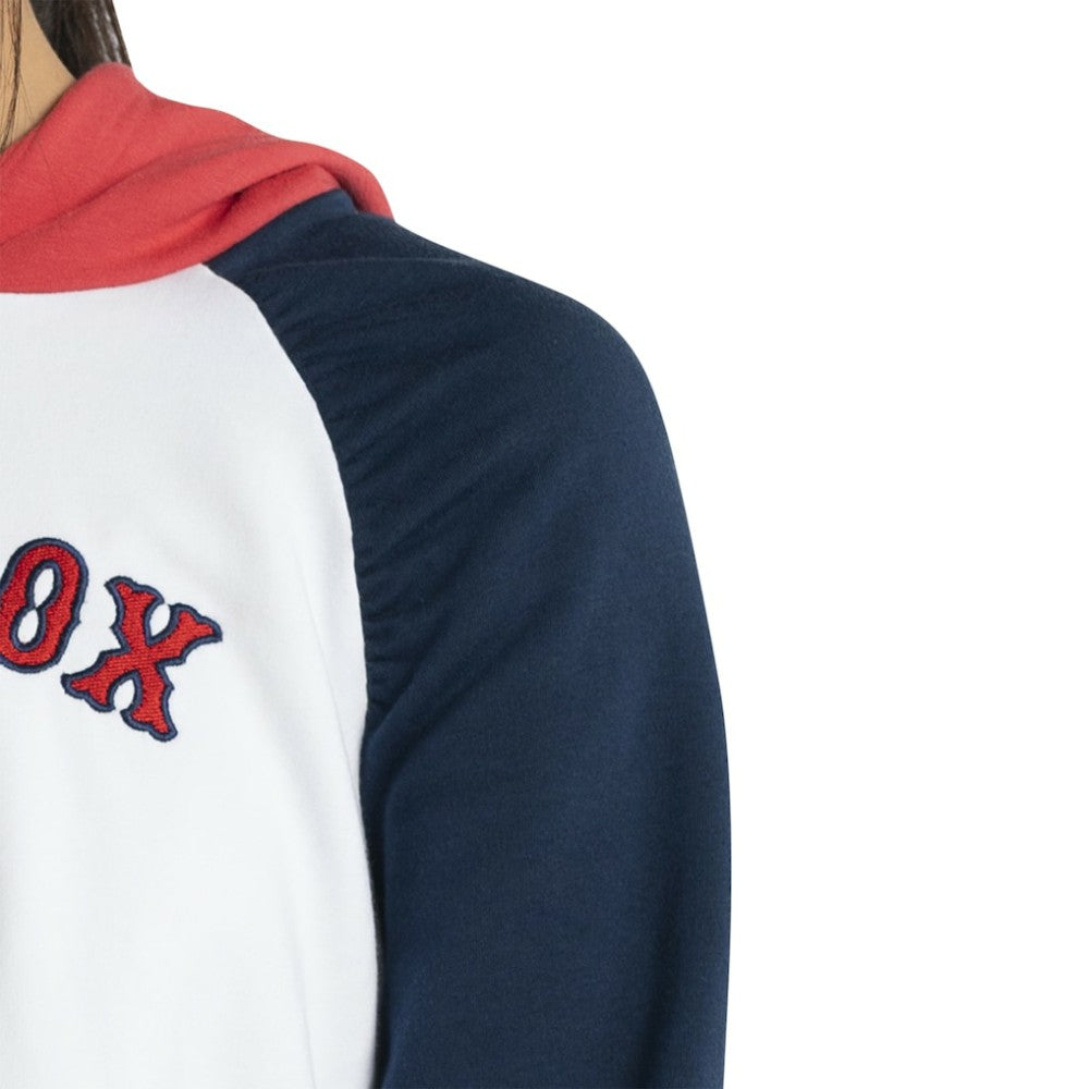 Boston Red Sox Lusso Women's Marlowe Tri-Blend Raglan Pullover Hoodie White