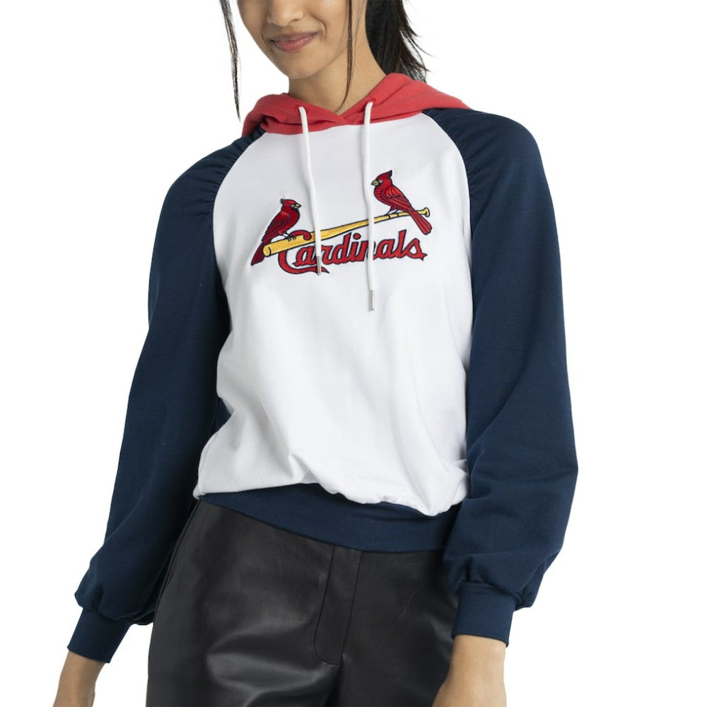 St. Louis Cardinals Lusso Women's Marlowe Tri-Blend Raglan Pullover Hoodie White