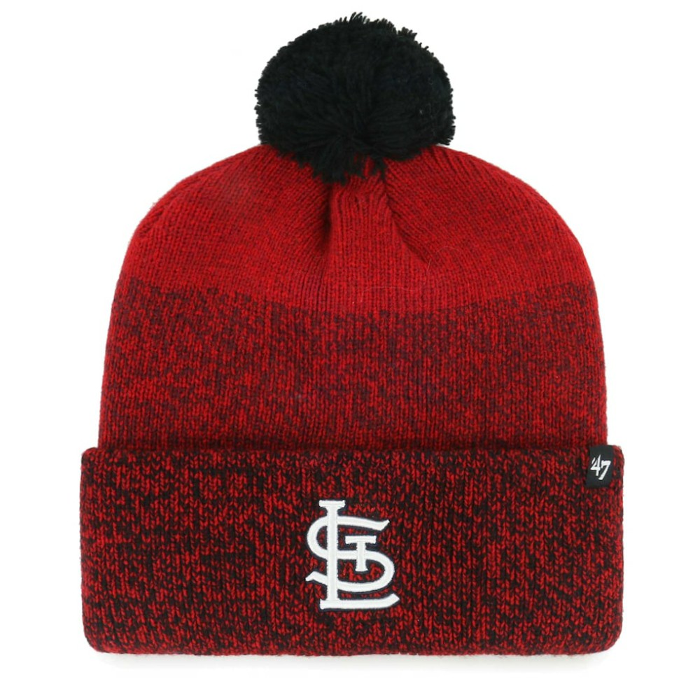 St. Louis Cardinals Darkfreeze Cuffed Knit Hat with Pom Red | 47 brand