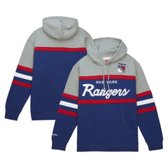 New York Rangers Head Coach Pullover Hoodie Blue/Gray