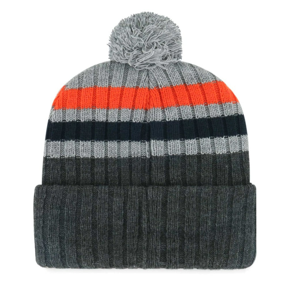 Detroit Tigers Stack Cuffed Knit Hat with Pom Gray | 47 brand